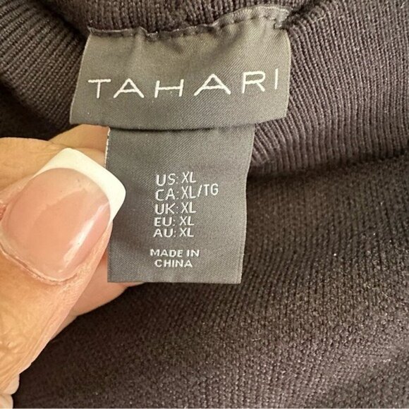 Tahari Black Ponte Pull On Wide Leg Pants Size XL NWT - Picture 7 of 9